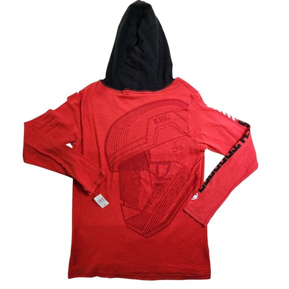 Star Wars First Order Red & Black Hooded Long Sleeve Shirt, Men's Medium NWT - Picture 2 of 11